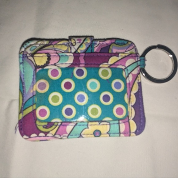 Vera Bradley ID Zip keychain case - Purple and Green - Picture 2 of 2